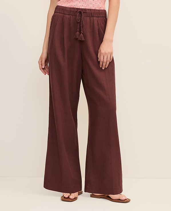 Weekend Easy Fit Wide-Leg Pant in Linen Blend