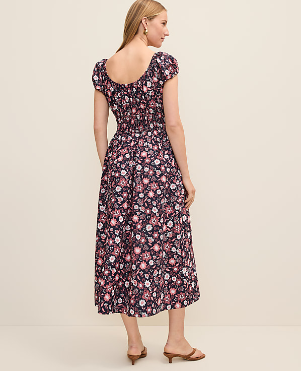 Floral Smocked Midi Dress