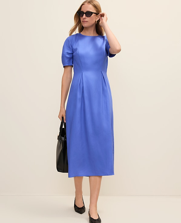 Crew Neck Flare Midi Dress