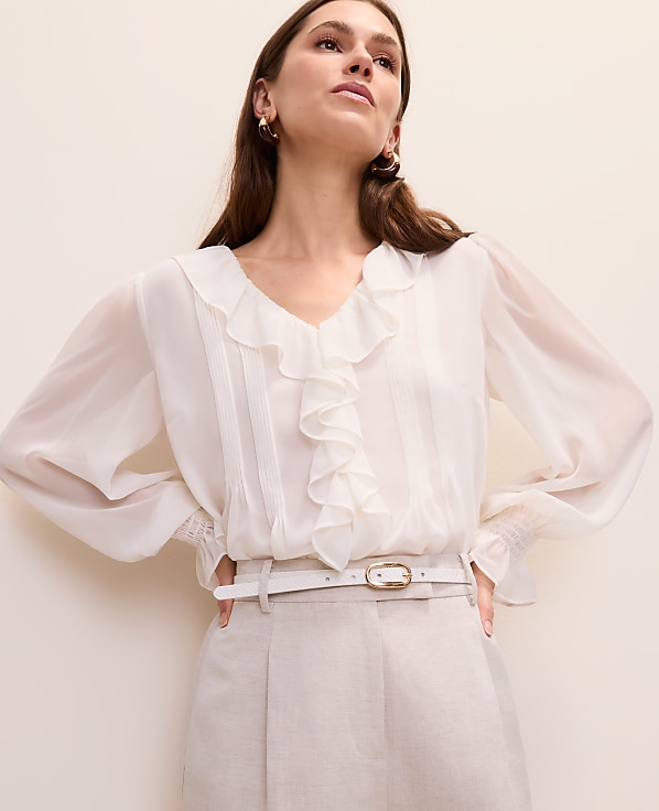 Ruffle Trim Blouse