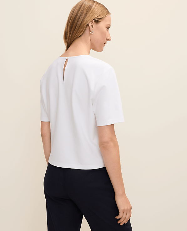 Embroidered Crew Neck Top