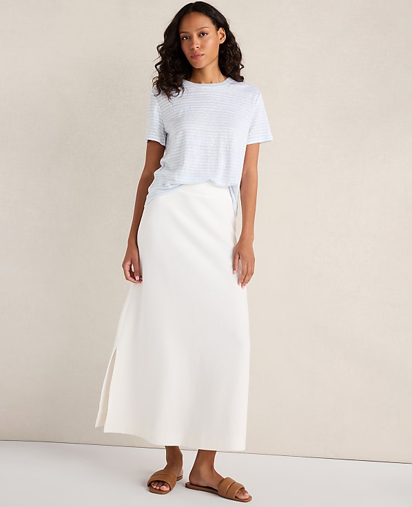 Haven Well Within Cotton Blend Textured Midi Skirt
