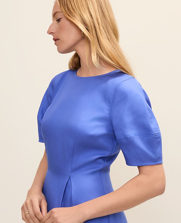 Crew Neck Flare Midi Dress