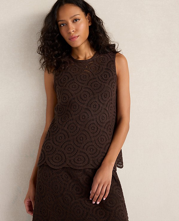 Haven Well Within Cotton Crochet Scalloped Tank