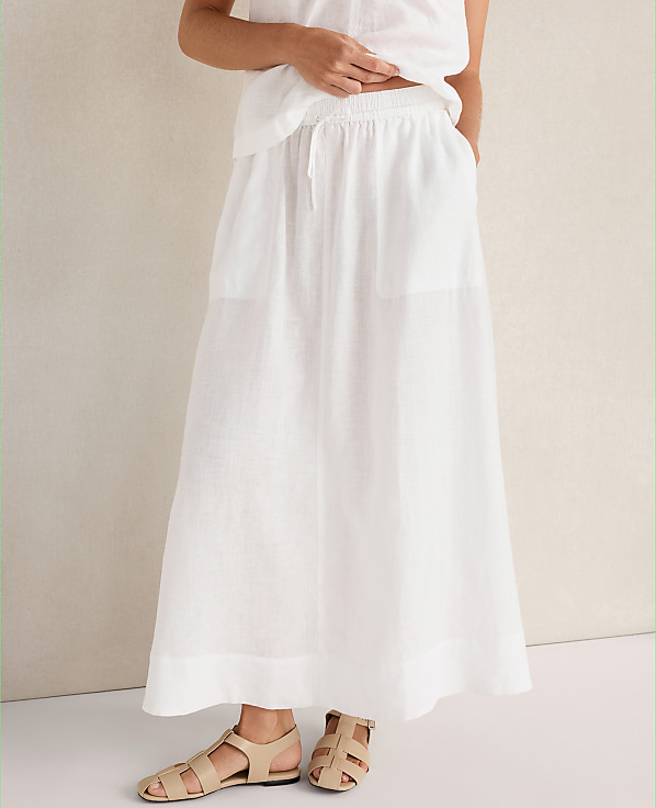 Haven Well Within Linen Drawstring Midi Skirt