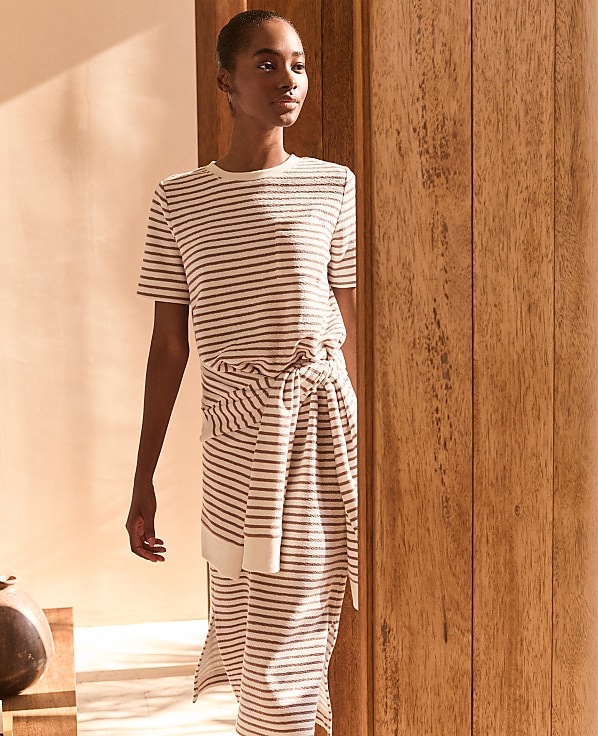 Haven Well Within Cotton Blend Textured T-Shirt Dress