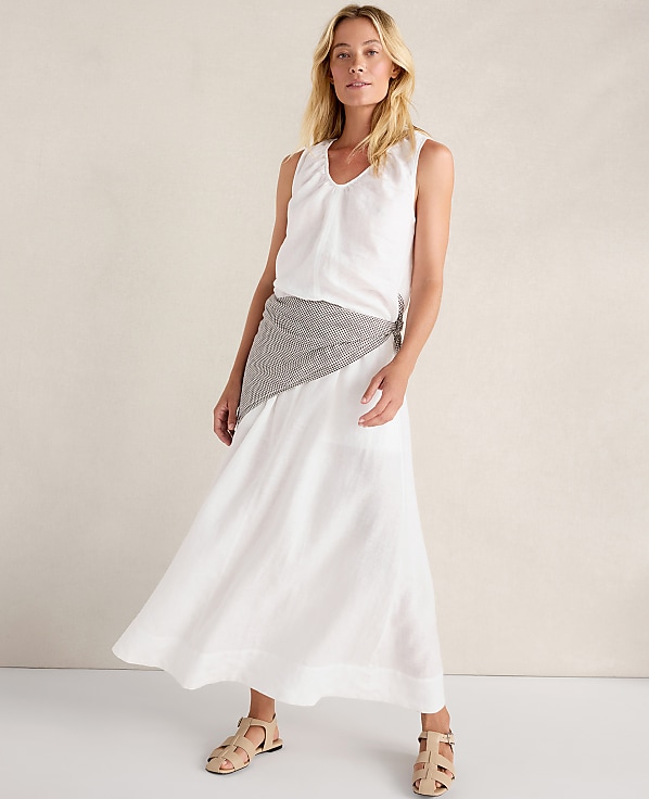 Haven Well Within Linen Drawstring Midi Skirt