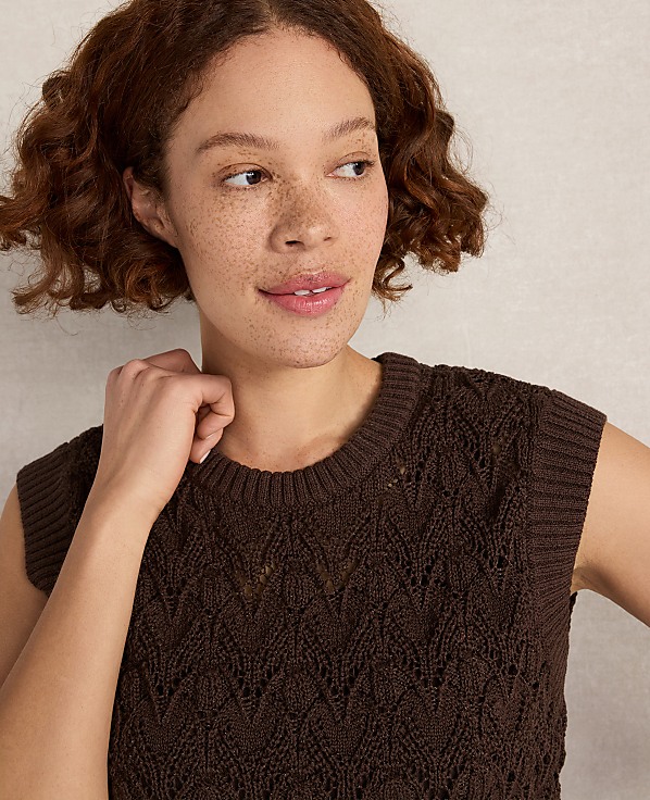 Haven Well Within Organic Cotton Chain Pointelle Sweater Vest