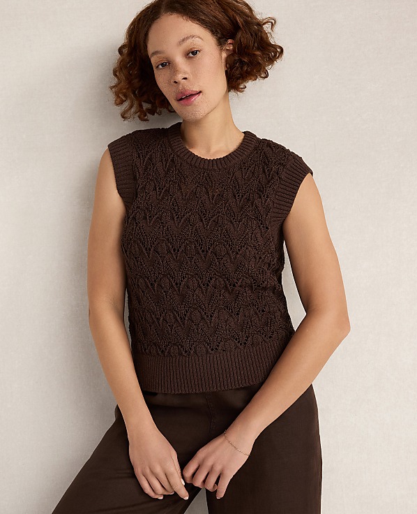 Haven Well Within Organic Cotton Chain Pointelle Sweater Vest