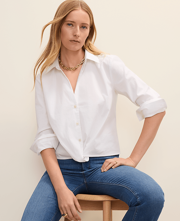 Petite Knotted Button Down Shirt