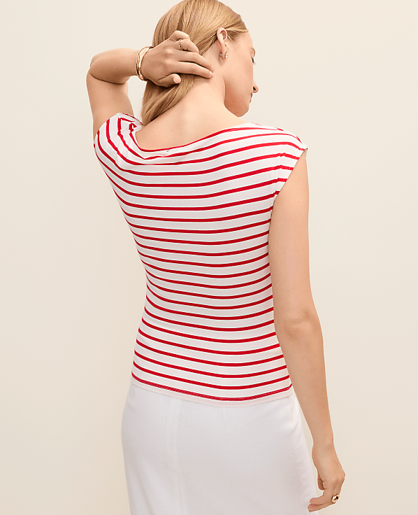 Striped Boatneck Top