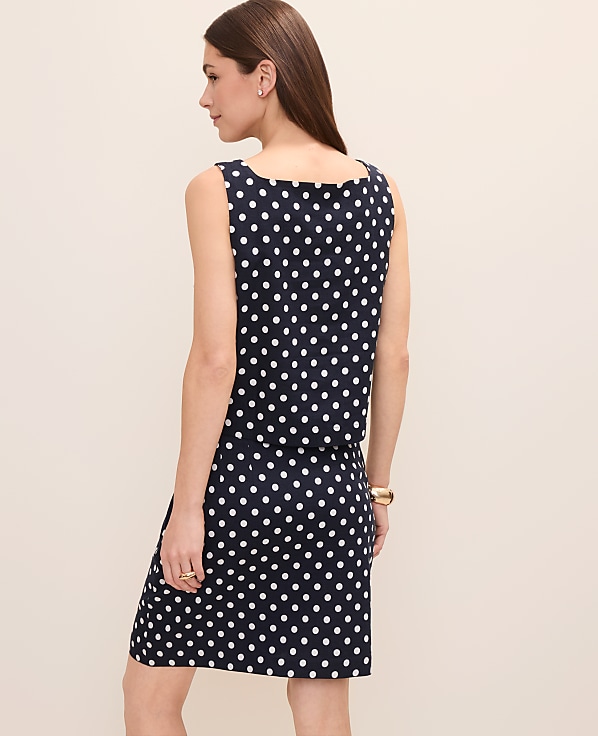 Petite Polka Dot Tank Top in Linen Blend