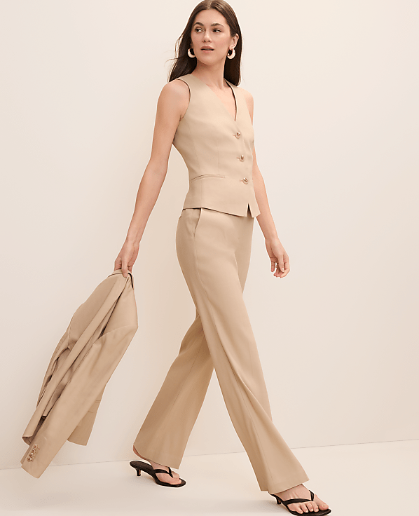 The Petite High Rise Trouser in Linen Blend