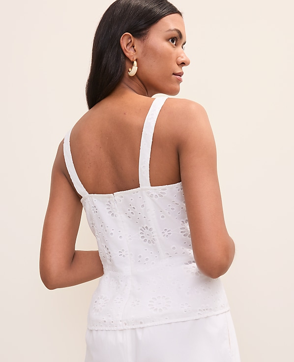 Petite Eyelet Peplum Top