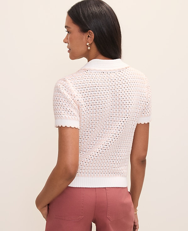 Weekend Texture Stitch Polo Sweater