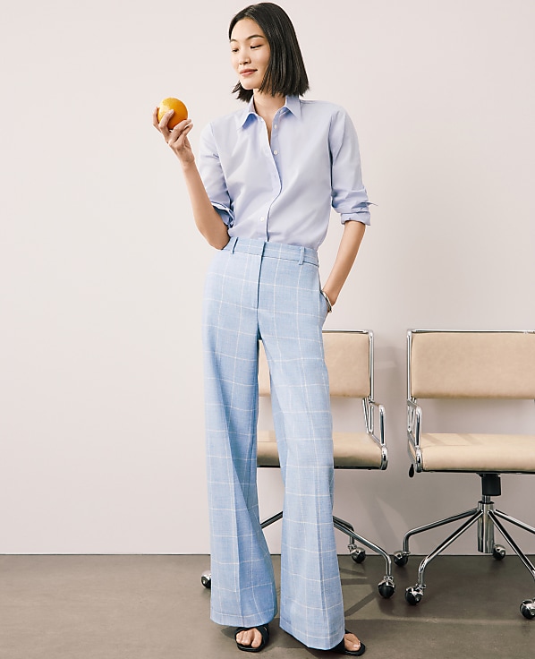 The Wide-Leg Pant in Windowpane