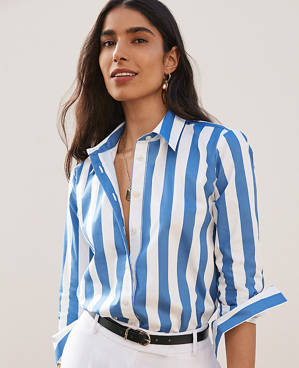 Petite Striped Relaxed Perfect Shirt