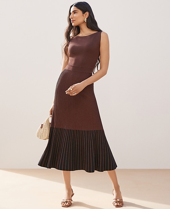 Petite Colorblock Midi Sweater Dress
