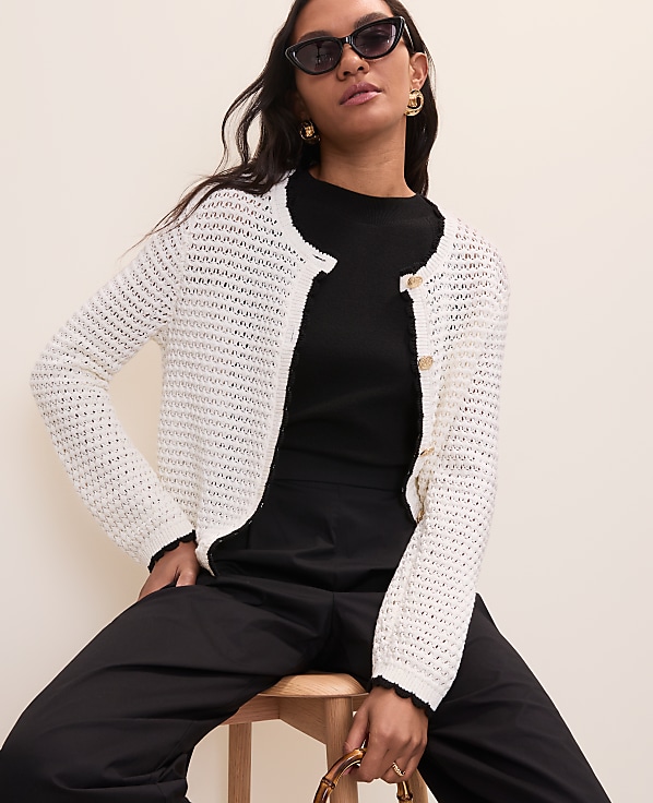 Scalloped Trim Cardigan