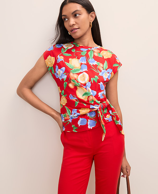 Floral Tie Waist Tee