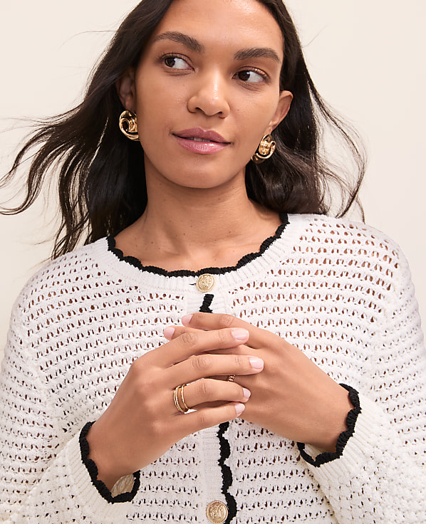 Scalloped Trim Cardigan