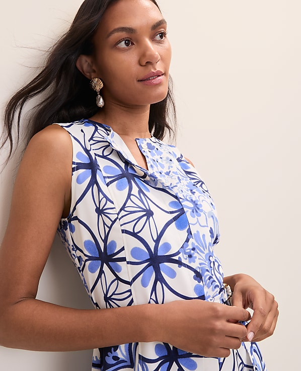 Paisley Belted Flare Dress