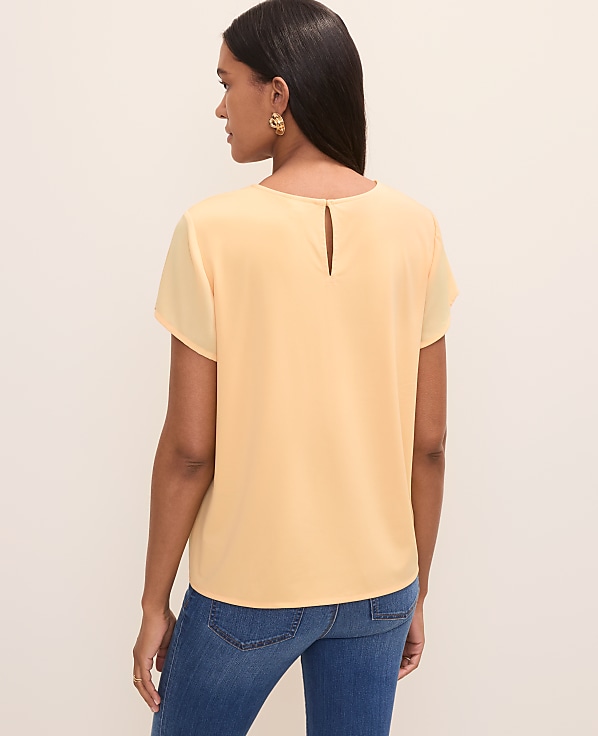 Mixed Media Crew Neck Tee