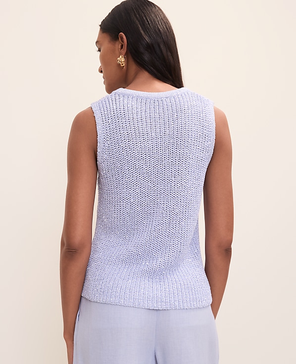 Sequin Metallic Sweater Shell