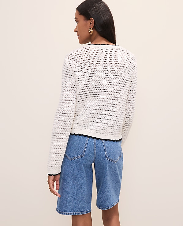 Scalloped Trim Cardigan