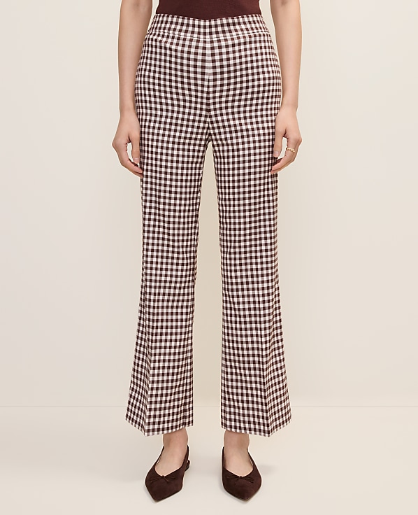The Petite Gingham Side Zip Flare Pant &mdash; Curvy Fit