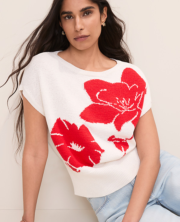 Floral Jacquard Sweater Shell