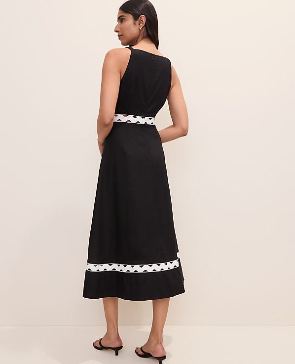 Halter Midi Dress in Linen Blend