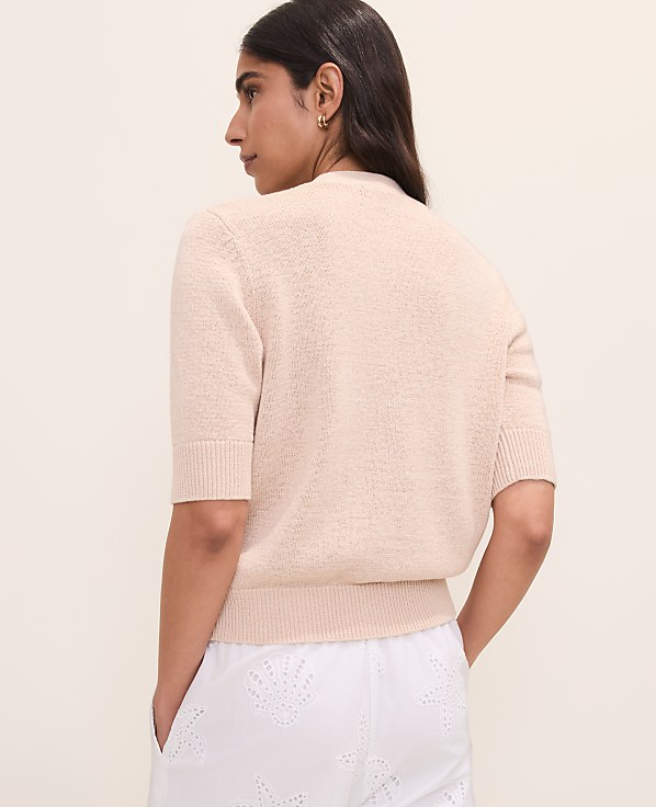 Starfish Button Elbow Sleeve Cardigan