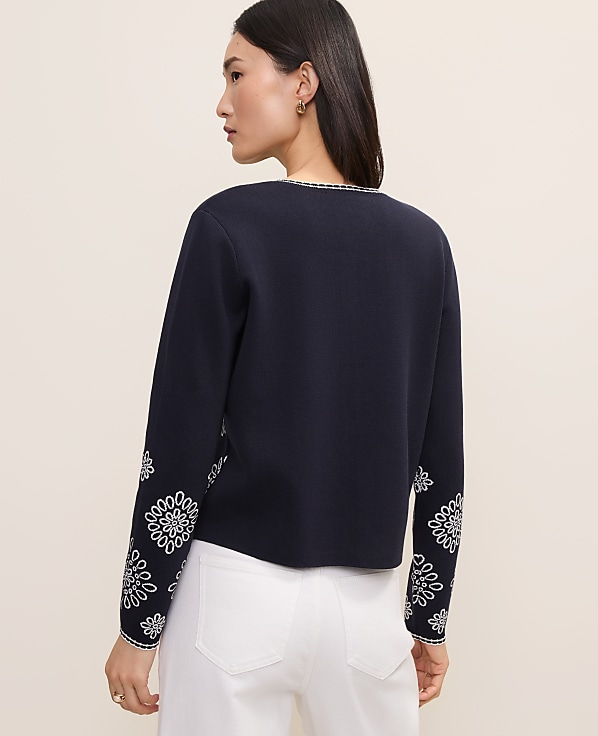 Petite Embroidered Ann Cardigan