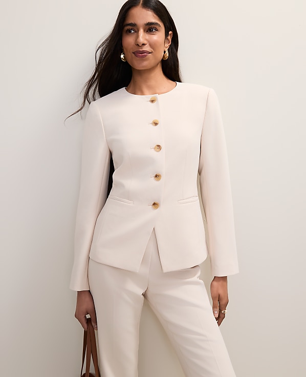 Split Hem Jacket in Fluid Crepe
