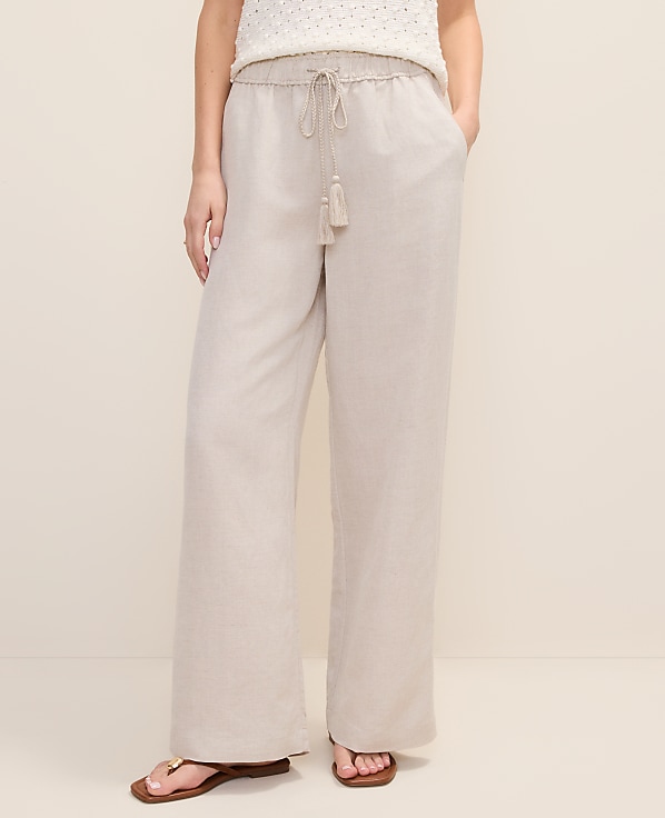 Weekend Easy Fit Wide-Leg Pant in Linen Blend