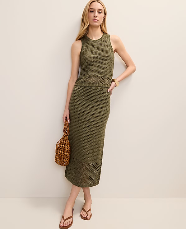 Crochet Midi Sweater Skirt