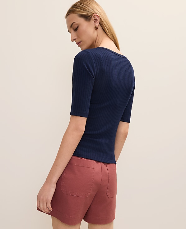 Pointelle Henley Tee