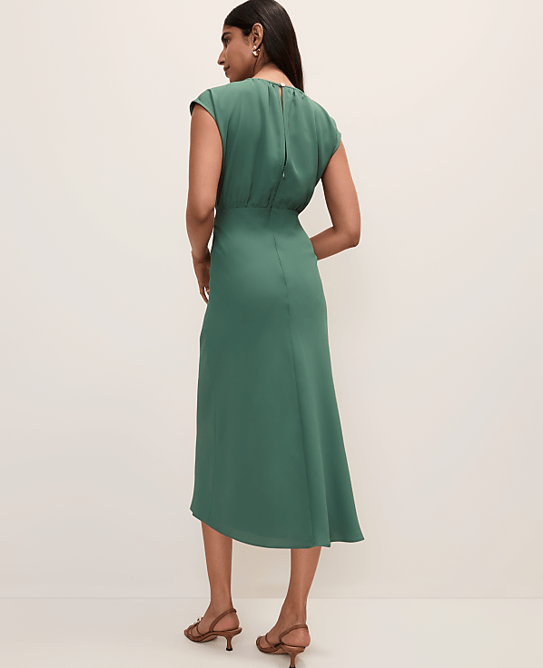 Petite Gathered Midi Dress