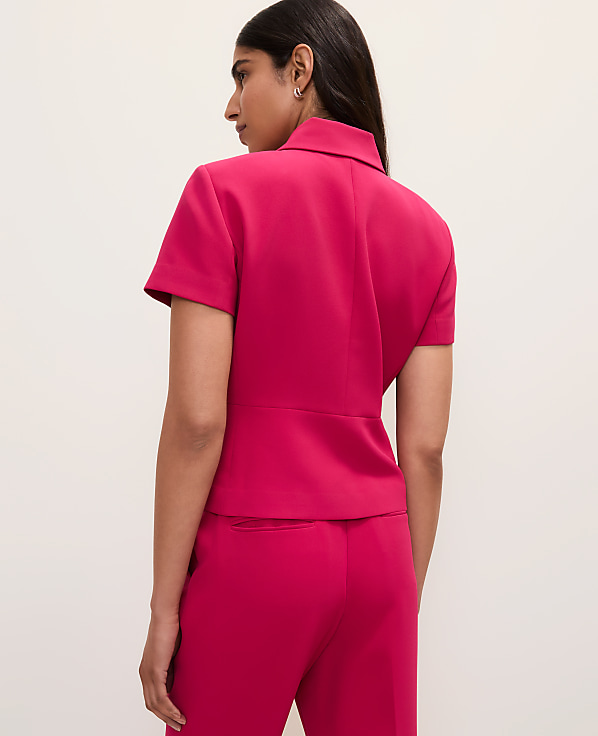 The Collared Jacket in Fluid Crepe
