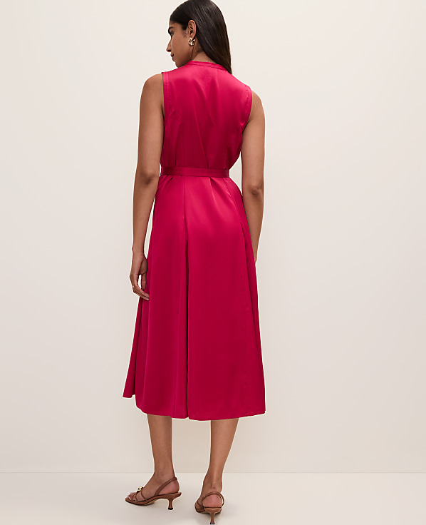 Belted Flare Midi Dress