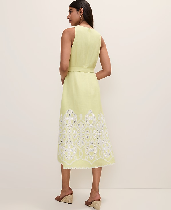 Eyelet Halter Midi Dress