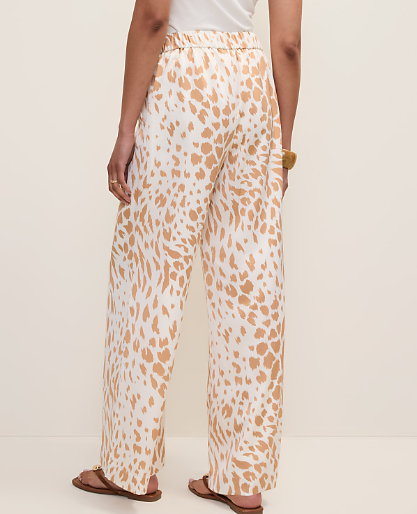 Easy Wide-Leg Pant in  Animal Print Satin