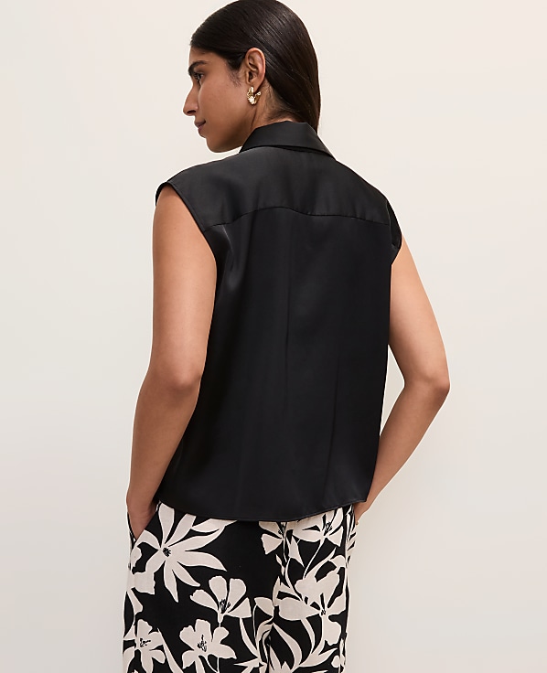 Collared Satin Blouse