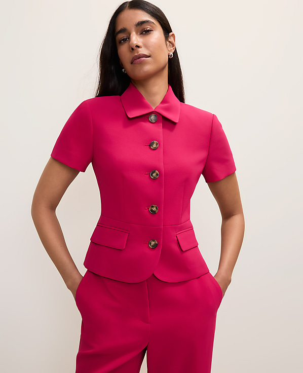 The Collared Jacket in Fluid Crepe