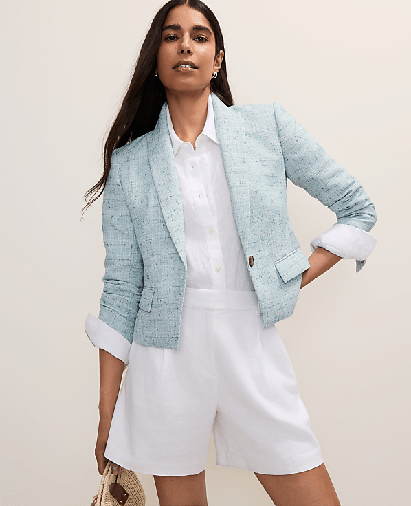 The Petite Modern Newbury Blazer in Tweed