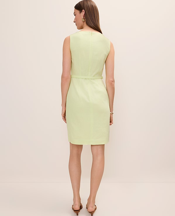 The Belted Shift Dress in Linen Blend