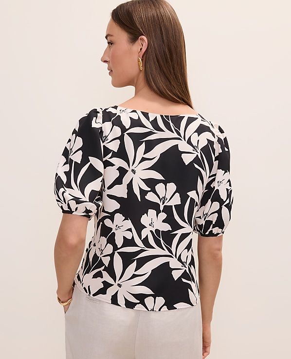 Floral Boatneck Blouse