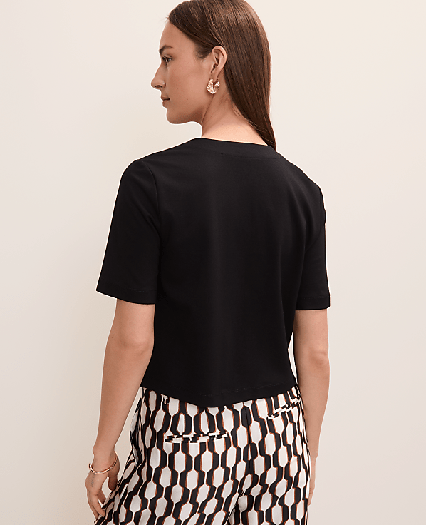 The Petite Crew Neck Jacket in Ponte