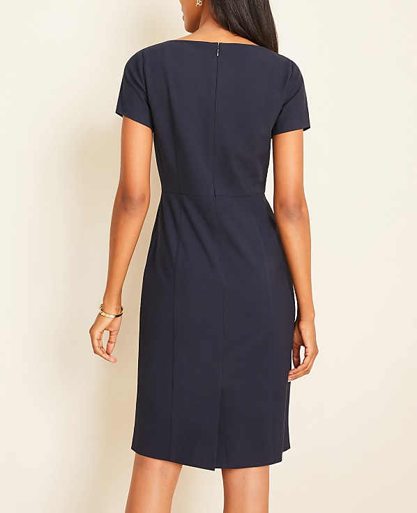 The Petite Square Neck Sheath Dress in Seasonless Stretch